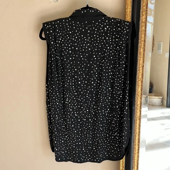 The Kooples Black Studded Sleeveless Shirt - Picture 3 of 10
